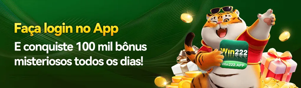 Banner do aplicativo Win222 com o tigre mascote