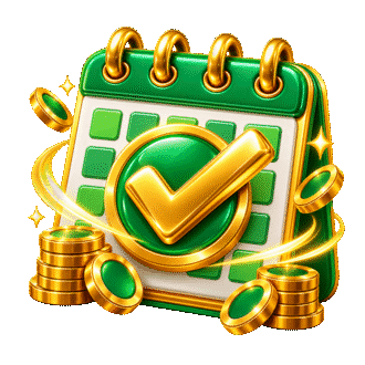 Icone 3D de check-in diario